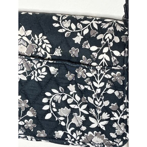 Vera Bradley Chandelier Noir Crossbody Purse Shoulder Bag Black White Floral - Picture 9 of 12